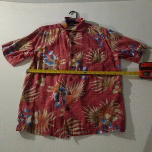 Men's Hayana Jack'sCafe Hawaiian Button Up Short Sleeve Shirt, R/W/B, Size S